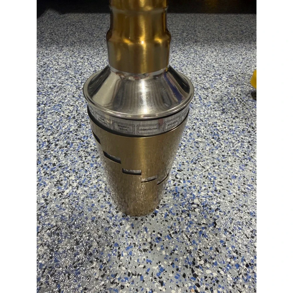 Max Studio Home Gold Stainless Steel Recipe Dial Cocktail Shaker 3 Piece Set
